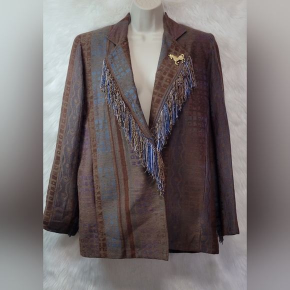 VTG Lady Reiner Western Cowgirl Couture Horse Country Blazer Jacket Fringe Rodeo - Picture 5 of 10